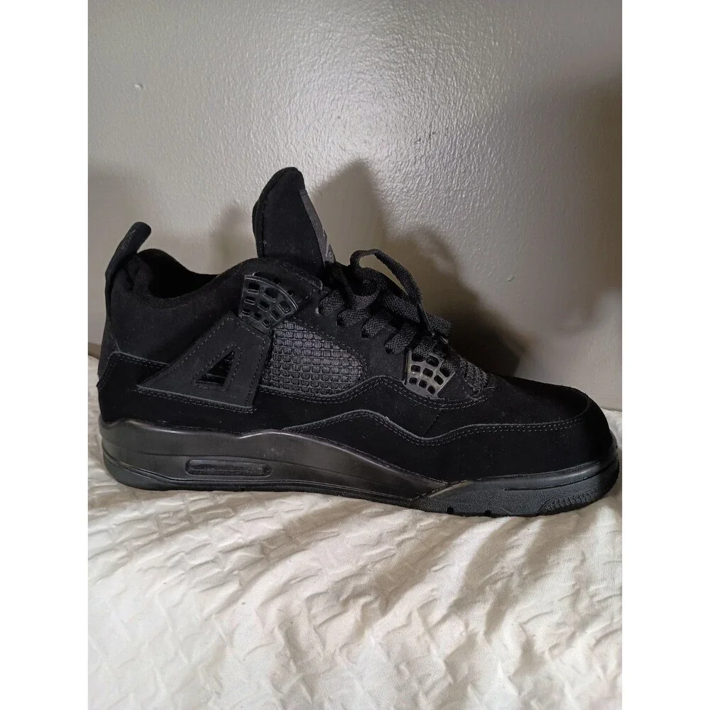 Nike Air Jordan 4 Black Cat Triple Black Mens Sneakers Shoes C1110-010 Size 11